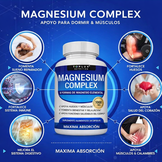 Magnesium Complex 8 en 1 – Sueño Profundo, Recuperación Muscular y Bienestar Total